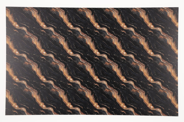 PatternPly® Full Coverage Black and Gold Shimmer Waves