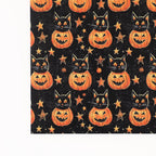 PatternPly® Full Coverage Black Cat Pumpkins sheet showing the pattern