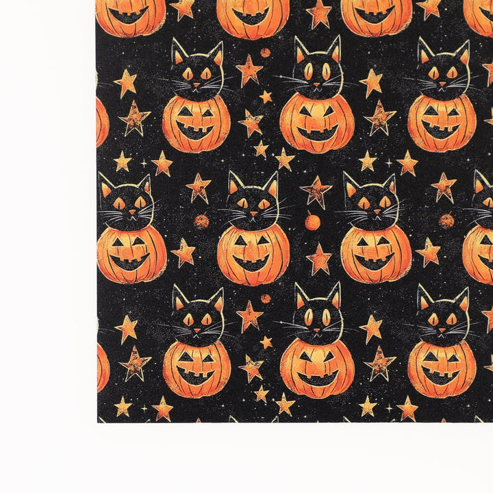 PatternPly® Full Coverage Black Cat Pumpkins