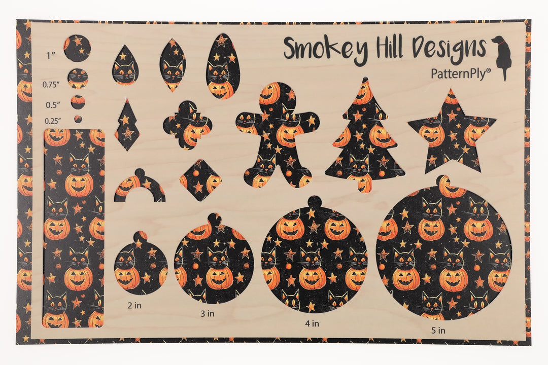 PatternPly® Full Coverage Black Cat Pumpkins