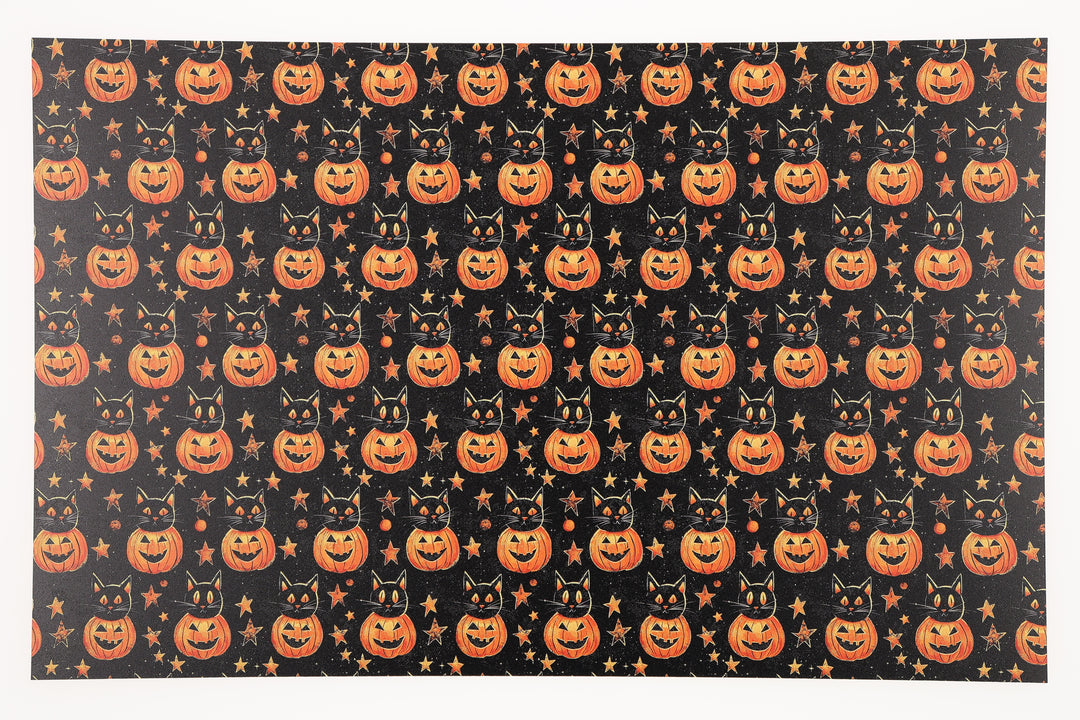 PatternPly® Full Coverage Black Cat Pumpkins