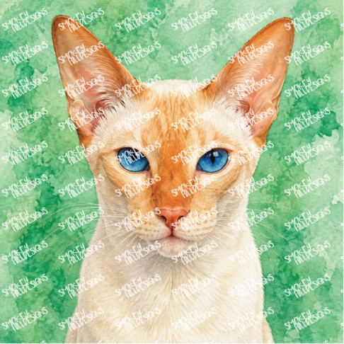 PatternPly® Full Coverage Cat Breed Series Volume 1 Cat Portraits in Watercolor 11