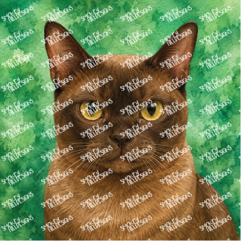 PatternPly® Full Coverage Cat Breed Series Volume 1 Cat Portraits in Watercolor 18