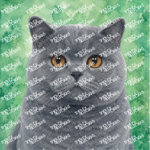 PatternPly® Transparent Cat Breed Series Volume 1 Cat Portraits in Watercolor 19