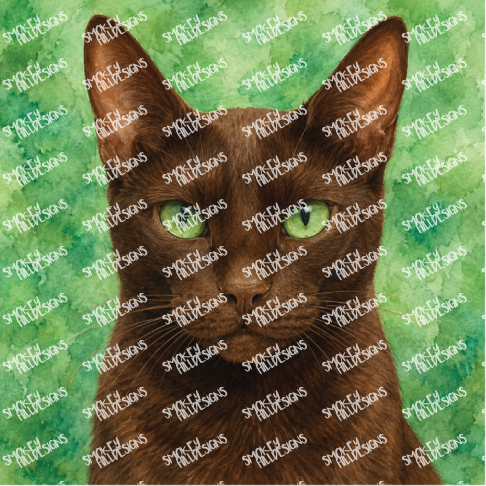 PatternPly® Full Coverage Cat Breed Series Volume 1 Cat Portraits in Watercolor 1