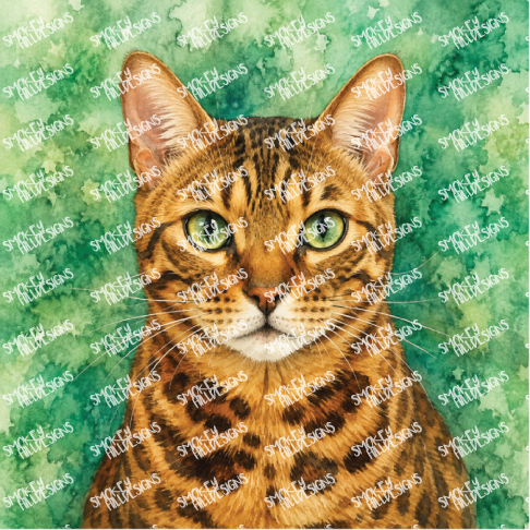 PatternPly® Transparent Cat Breed Series Volume 1 Cat Portraits in Watercolor 24