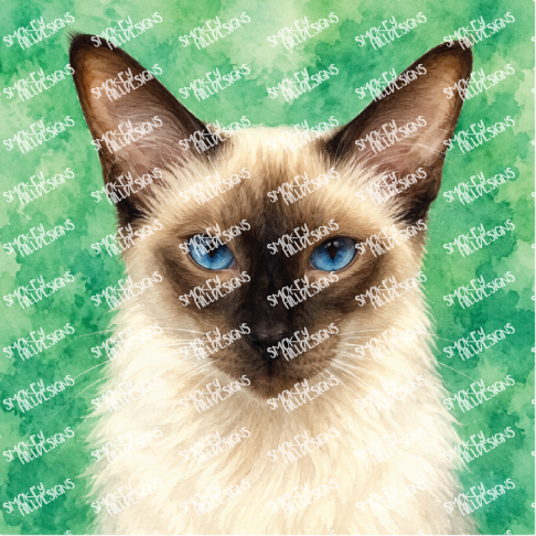 PatternPly® Transparent Cat Breed Series Volume 1 Cat Portraits in Watercolor 26 art scene artwork