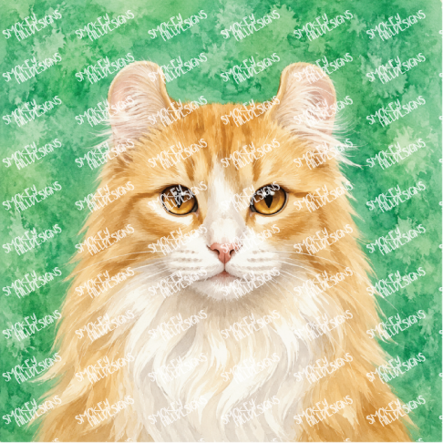 PatternPly® Transparent Cat Breed Series Volume 1 Cat Portraits in Watercolor 30