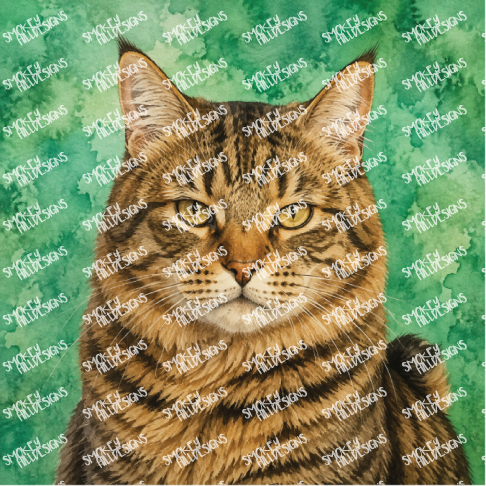 PatternPly® Transparent Cat Breed Series Volume 1 Cat Portraits in Watercolor 31