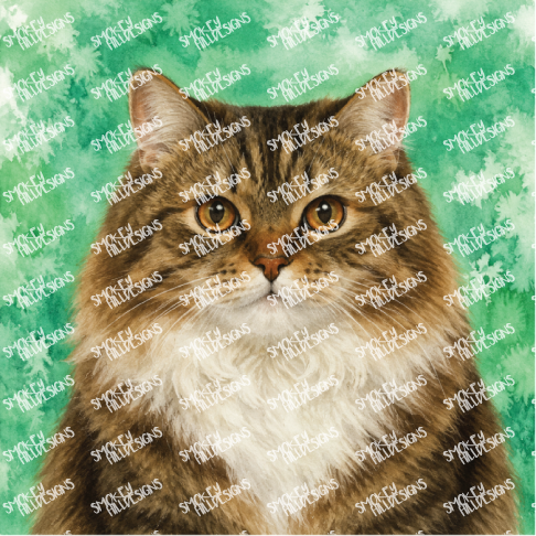 PatternPly® Full Coverage Cat Breed Series Volume 1 Cat Portraits in Watercolor 9