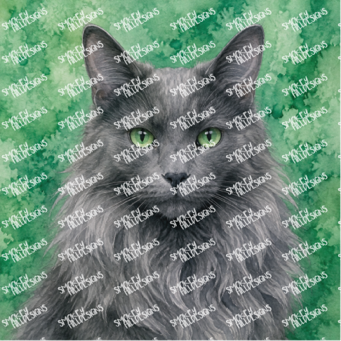 PatternPly® Transparent Cat Breed Series Volume 2 Cat Portraits in Watercolor 16 art scene artwork