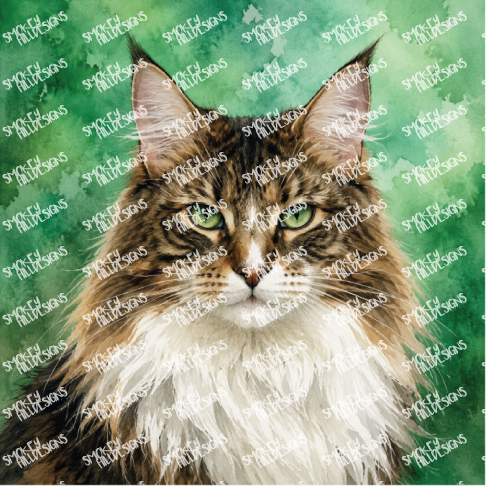 PatternPly® Full Coverage Cat Breed Series Volume 2 Cat Portraits in Watercolor 17