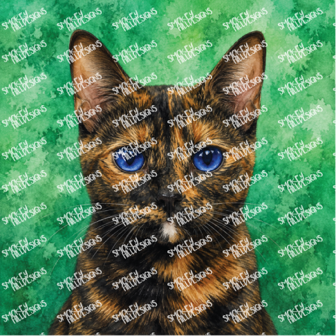 PatternPly® Transparent Cat Breed Series Volume 2 Cat Portraits in Watercolor 19 art scene artwork