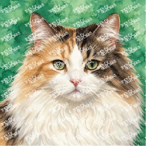PatternPly® Transparent Cat Breed Series Volume 2 Cat Portraits in Watercolor 25