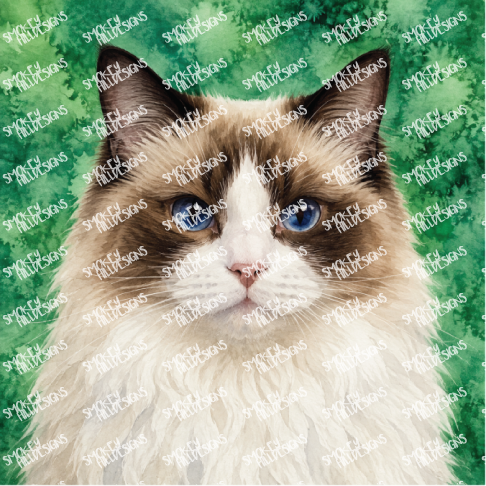 PatternPly® Full Coverage Cat Breed Series Volume 2 Cat Portraits in Watercolor 26