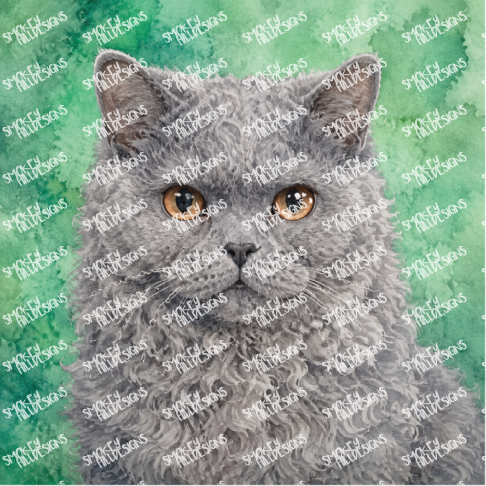 PatternPly® Transparent Cat Breed Series Volume 2 Cat Portraits in Watercolor 29
