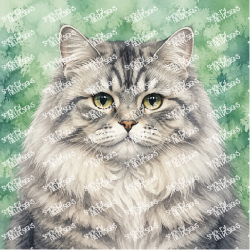 PatternPly® Transparent Cat Breed Series Volume 2 Cat Portraits in Watercolor 31