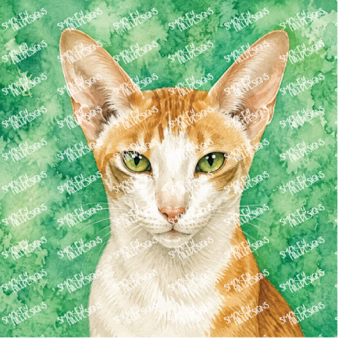 PatternPly® Transparent Cat Breed Series Volume 2 Cat Portraits in Watercolor 3