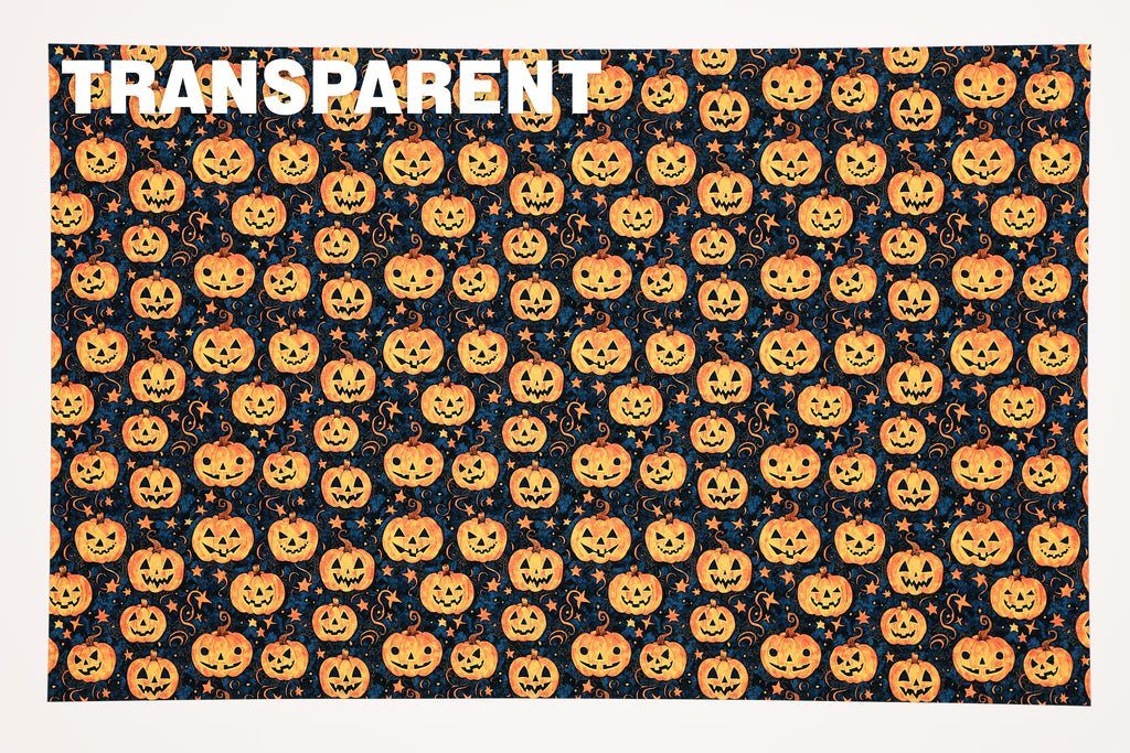 PatternPly® Transparent Celestial Pumpkins sheet showing the pattern