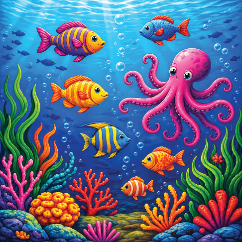 PatternPly® Transparent Childrens Series Volume 1 Vibrant Kids Scenes 28