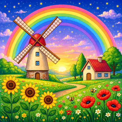 PatternPly® Full Coverage Childrens Series Volume 2 Kids Rainbow Scenes 11