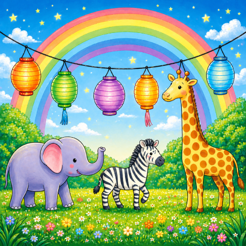 PatternPly® Full Coverage Childrens Series Volume 2 Kids Rainbow Scenes 14