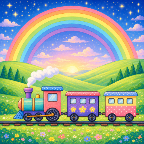 PatternPly® Full Coverage Childrens Series Volume 2 Kids Rainbow Scenes 15