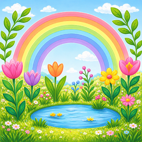 PatternPly® Transparent Childrens Series Volume 2 Kids Rainbow Scenes 18