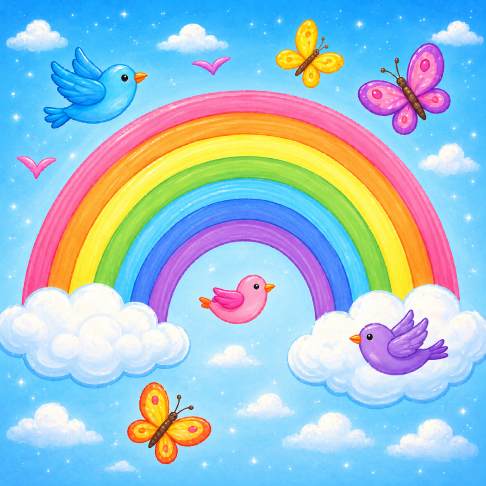 PatternPly® Transparent Childrens Series Volume 2 Kids Rainbow Scenes 1