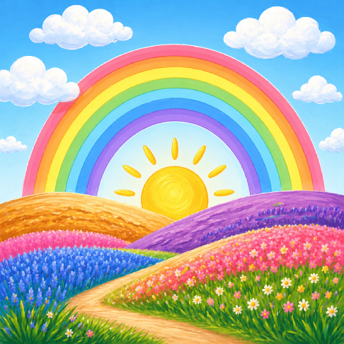 PatternPly® Full Coverage Childrens Series Volume 2 Kids Rainbow Scenes 24