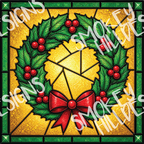 PatternPly® Transparent Christmas Series Volume 2 Stained Glass Christmas 12 art scene artwork