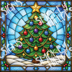 PatternPly® Transparent Christmas Series Volume 2 Stained Glass Christmas 26 art scene artwork