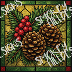 PatternPly® Transparent Christmas Series Volume 2 Stained Glass Christmas 9 art scene artwork