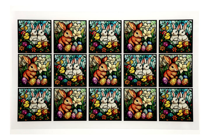 PatternPly® Transparent Stained Glass Easter Animals Small