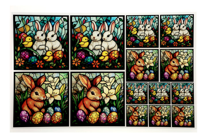 PatternPly® Transparent Stained Glass Easter Animals 3 sizes