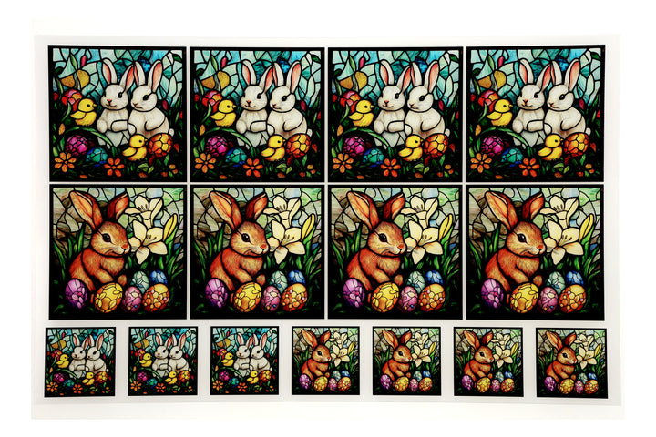PatternPly® Transparent Stained Glass Easter Animals 2 sizes