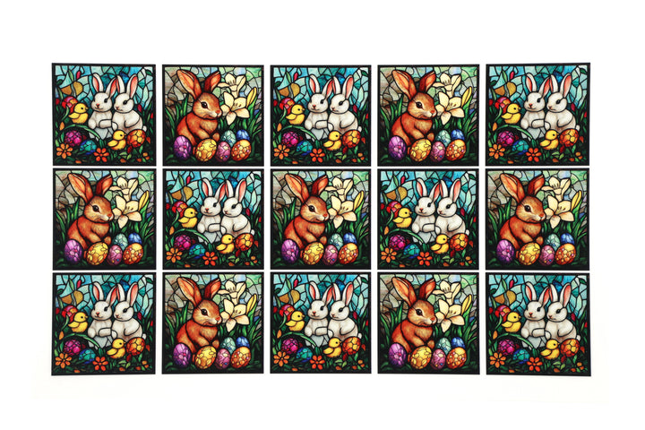 PatternPly® Full Coverage Stained Glass Easter Animals Small