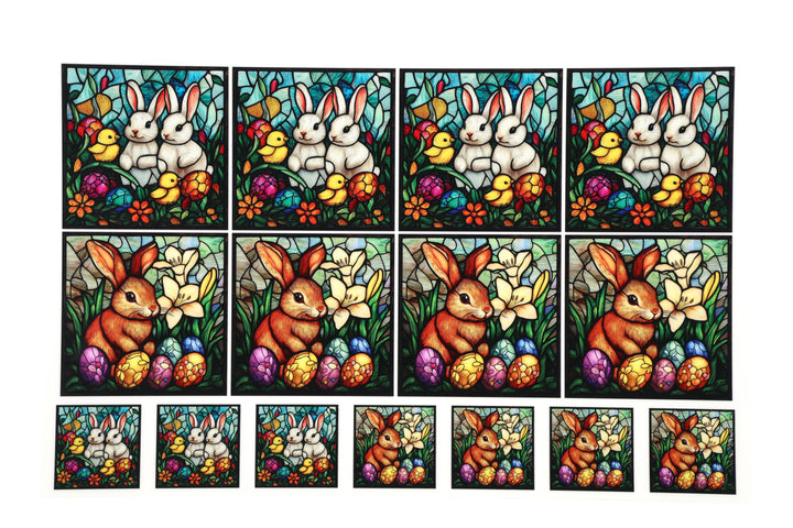 PatternPly® Full Coverage Stained Glass Easter Animals 2 sizes