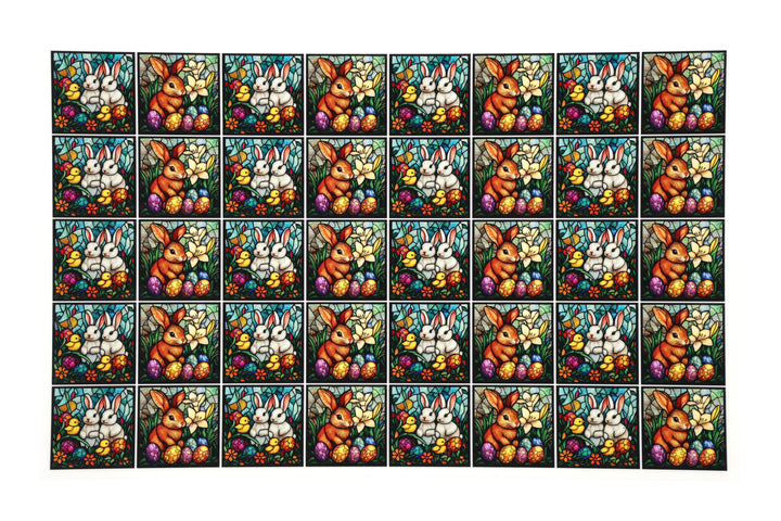 PatternPly® Full Coverage Stained Glass Easter Animals Extra Small