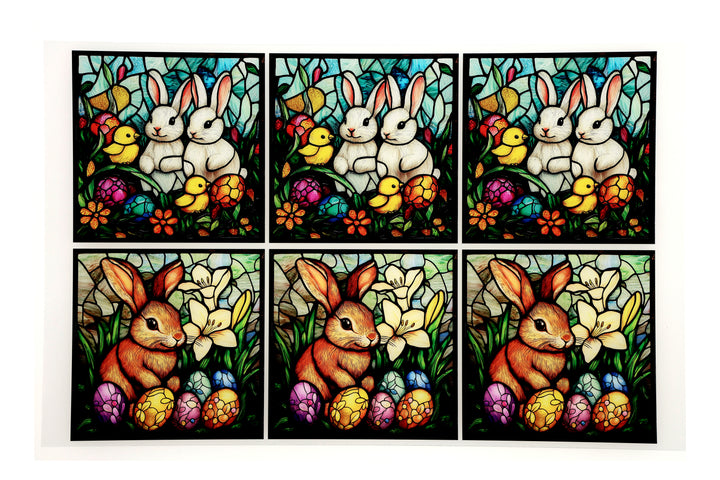 PatternPly® Transparent Stained Glass Easter Animals Large