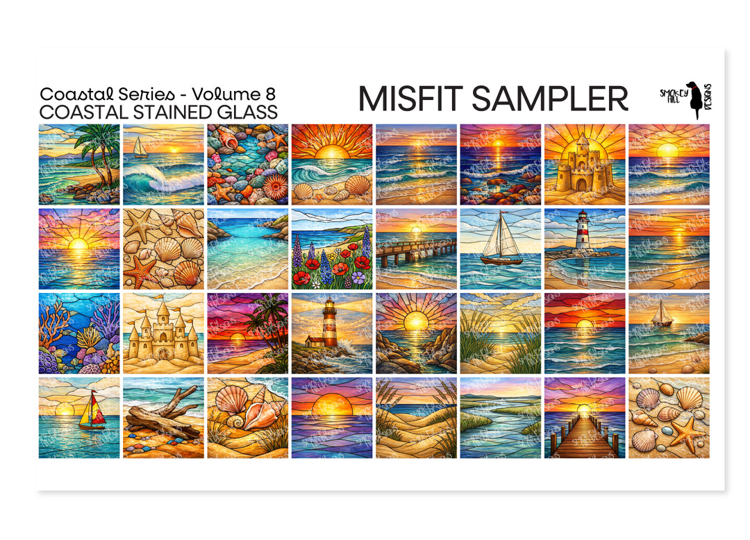 Misfit PatternPly® Transparent Coastal Stained Glass Sampler