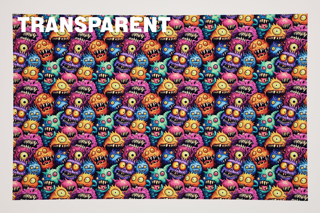 PatternPly® Transparent Creepy Monsters sheet showing the pattern
