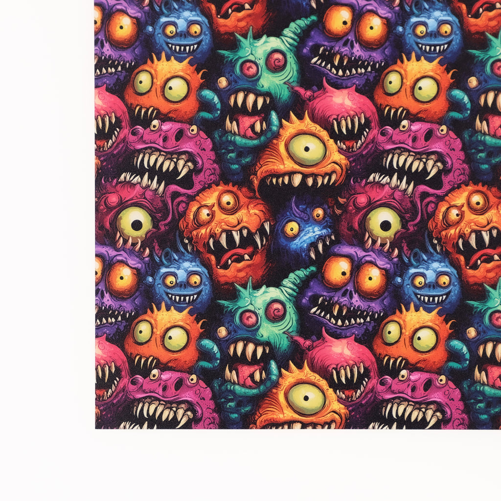 PatternPly® Full Coverage Creepy Monsters sheet showing the pattern