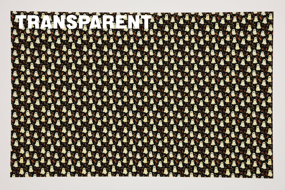 PatternPly® Transparent Dark Ghost Floral Micro sheet showing the pattern