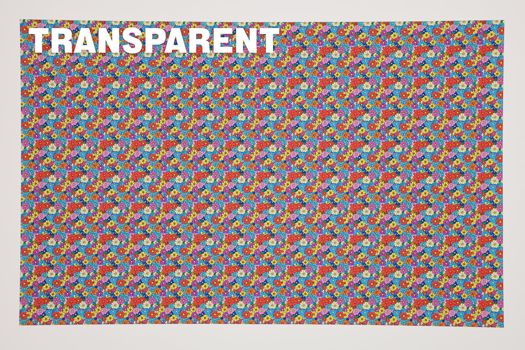 PatternPly® Transparent Dense Cartoon Floral Micro sheet showing the pattern