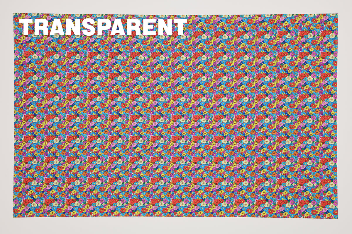 PatternPly® Transparent Dense Cartoon Floral Micro sheet showing the pattern