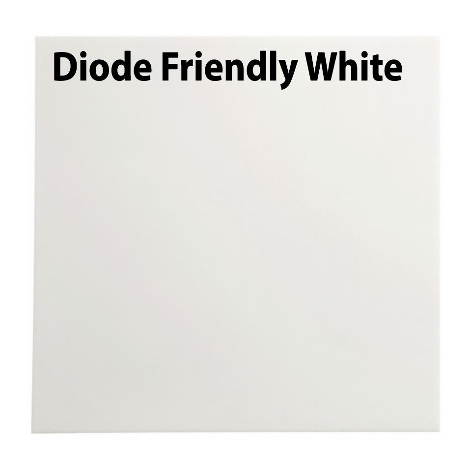1/8" Diode Friendly White - Matte / Gloss acrylic sheet