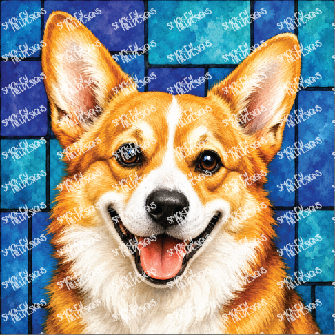 PatternPly® Full Coverage Dog Breed Series Volume 1 Dog Portraits in Watercolor 9 art scene artwork