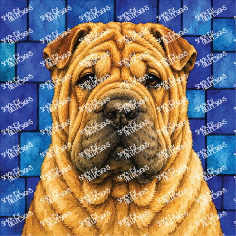 PatternPly® Full Coverage Dog Breed Series Volume 2 Dog Portraits in Watercolor 14