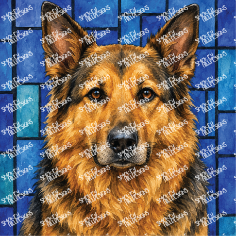 PatternPly® Full Coverage Dog Breed Series Volume 2 Dog Portraits in Watercolor 28
